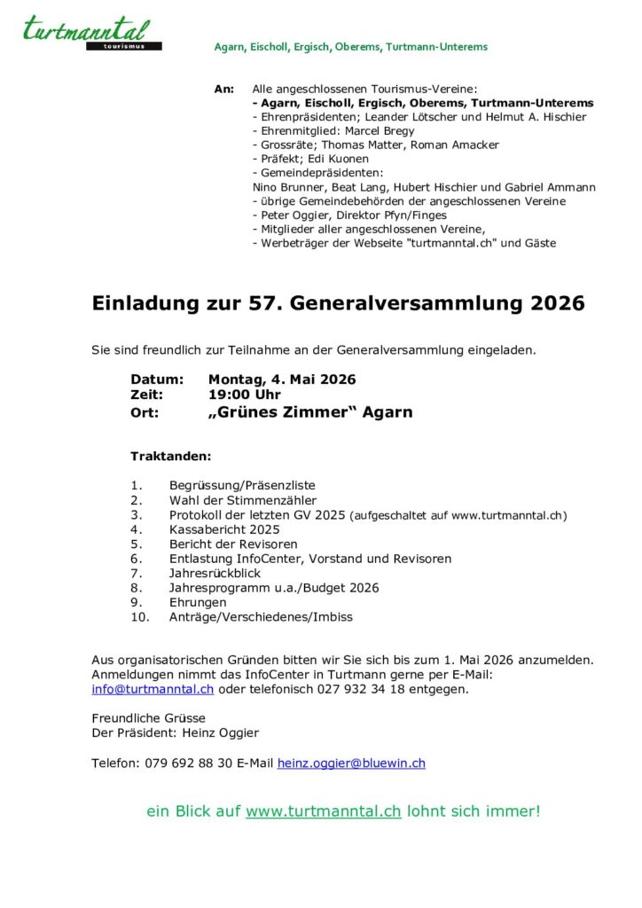 Einladung GV26